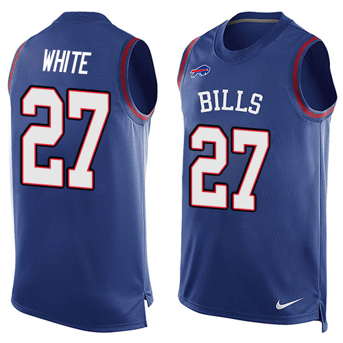 Nike Bills #27 Tre'Davious White Royal Blue Team Color Men's Stitched NFL Limited Tank Top Jersey - Click Image to Close
